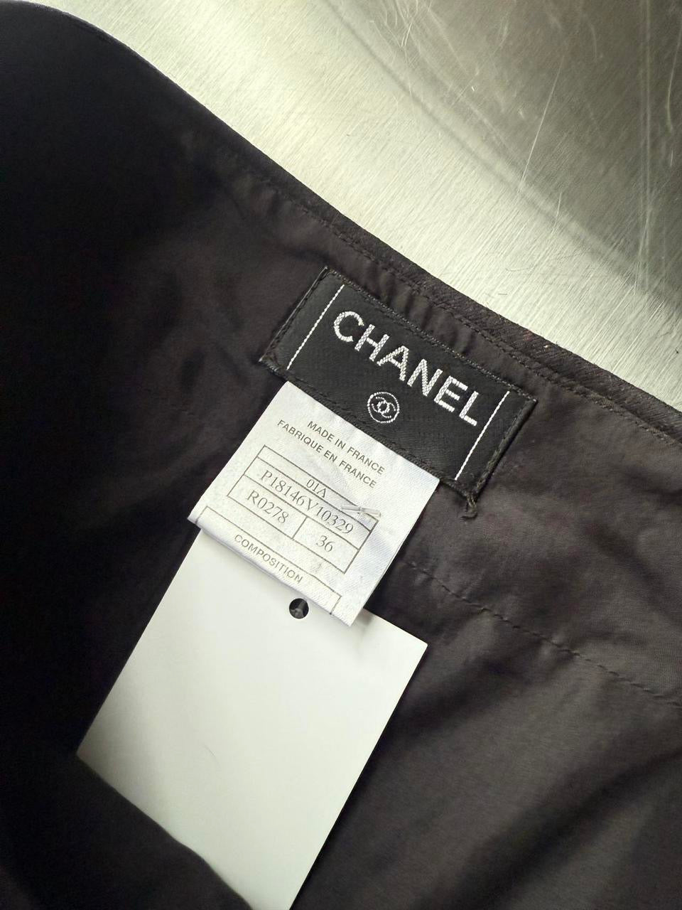 Chanel Brown Wool Skirt