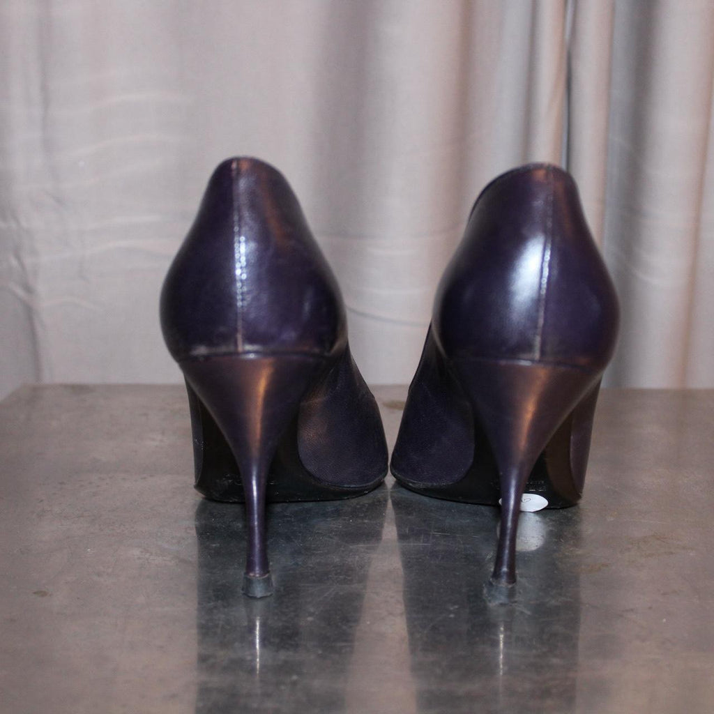 Prada Dark Purple Leather Heels