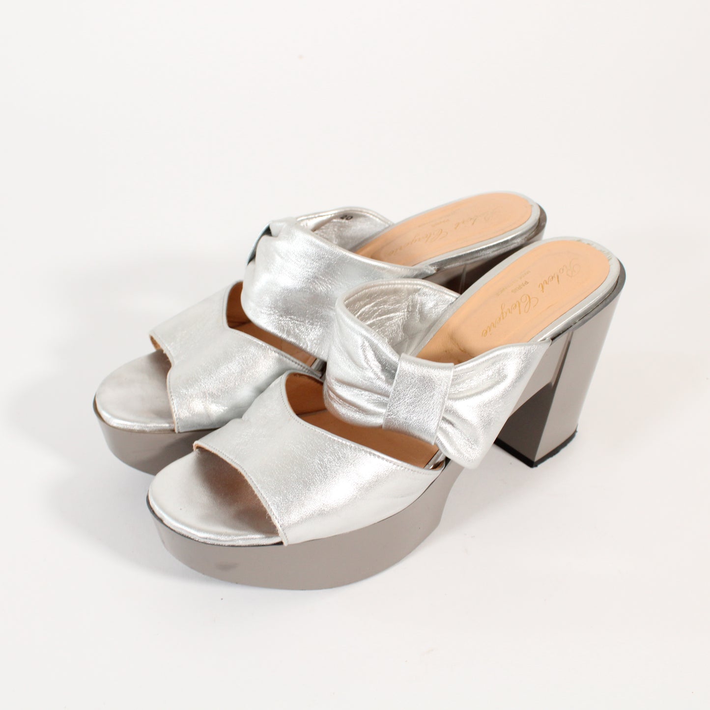 Robert Clergerie Silver Leather Sandals