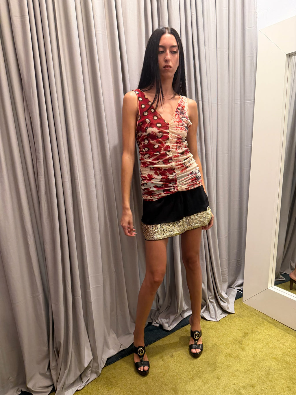 Patrizia Pepe Silk Sequin Skirt