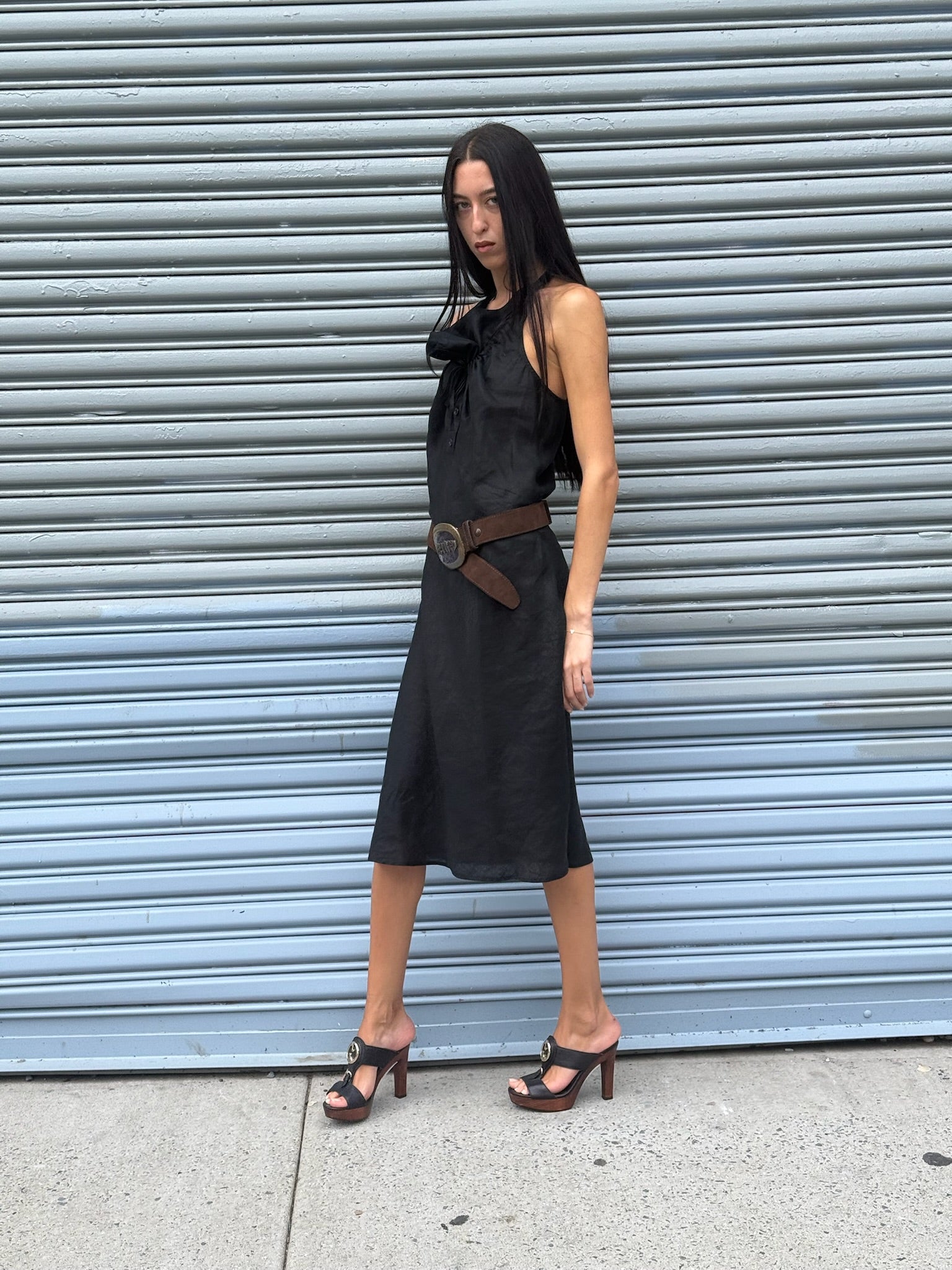 Armani Jeans Linen Black Dress