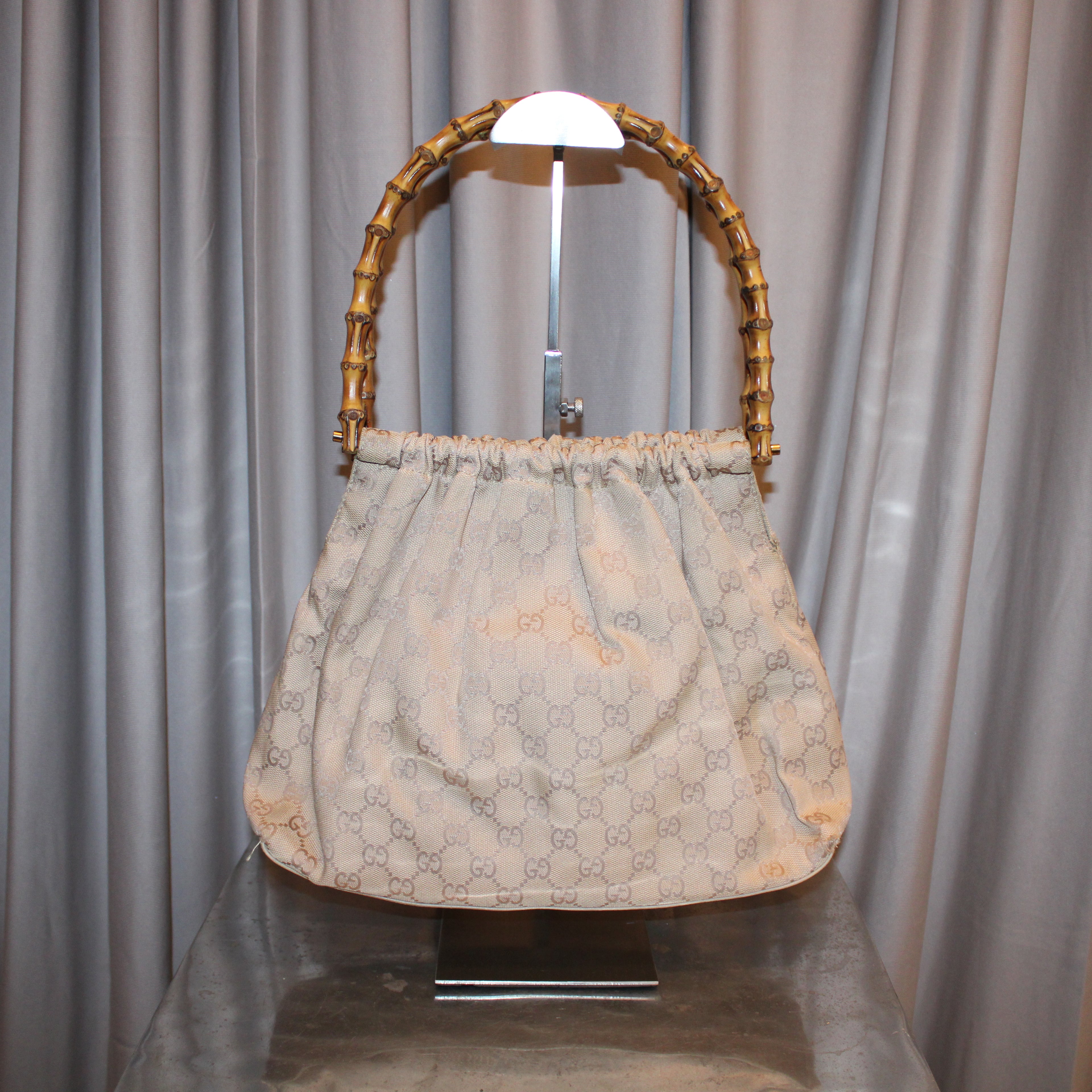 Gucci Monogram Bamboo Handle Bag