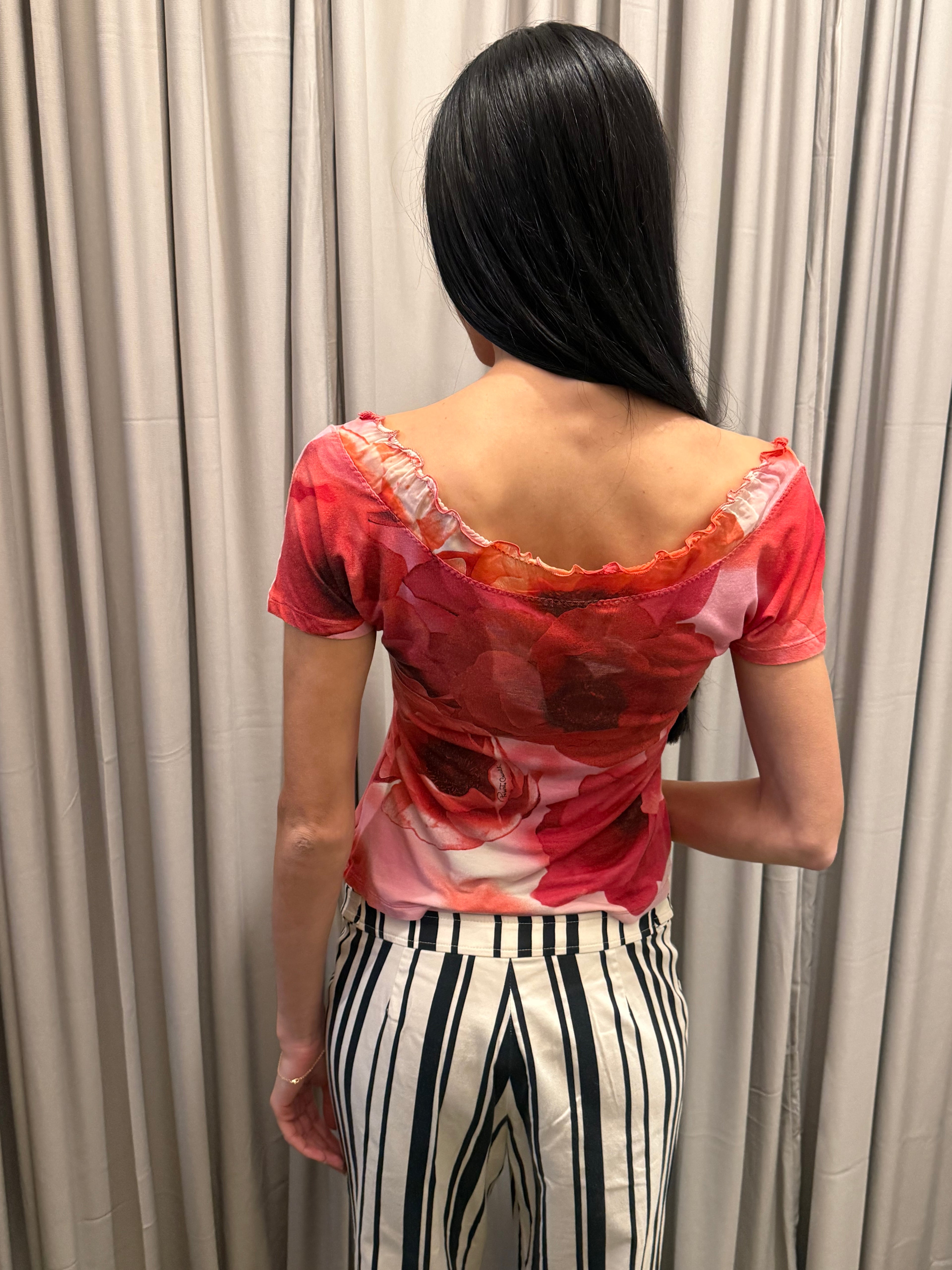 Vintage Roberto Cavalli SS2002 Poppy Print Shirt