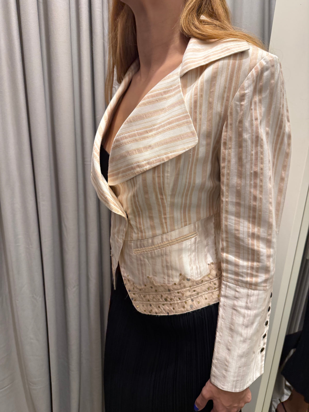 Vintage Linen Cotton Blend Jacket
