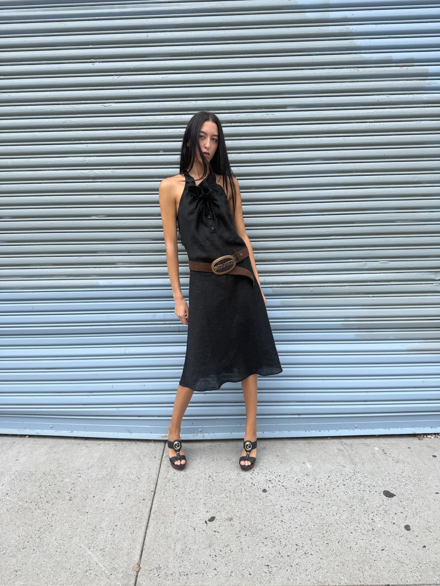Armani Jeans Linen Black Dress