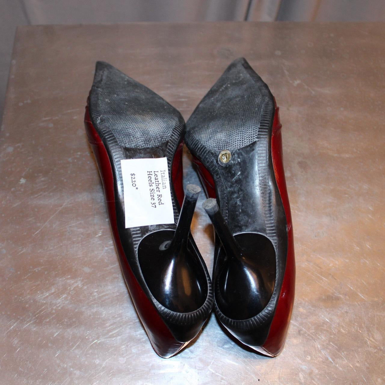 Italian Red Patent Leather Toe Pumps