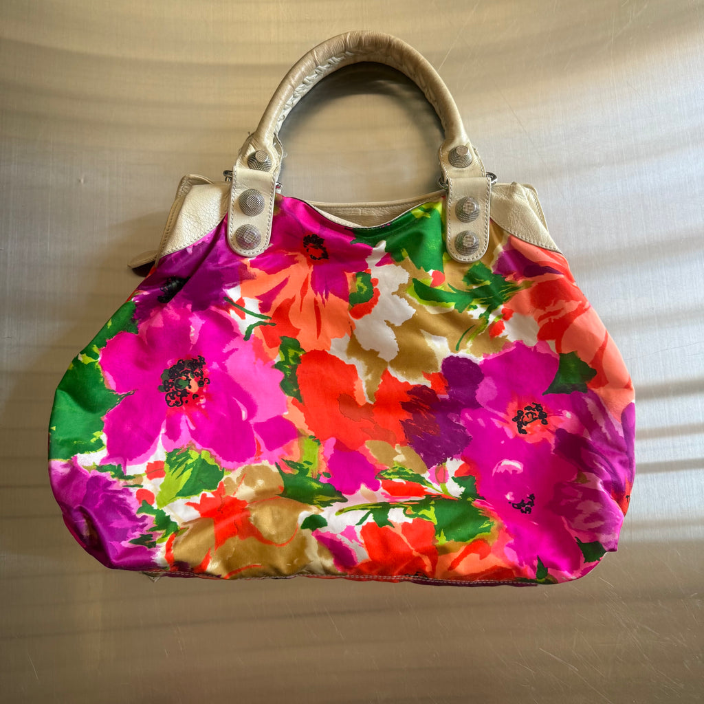 Balenciaga 2008 Floral Ponpon Bag