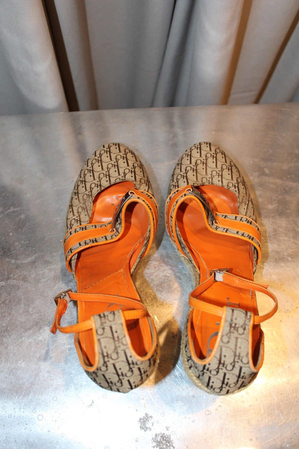 Dior Monogram Orange Heels