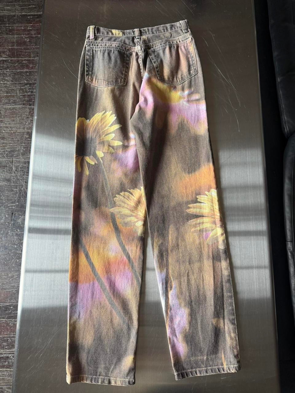 Roberto Cavalli Floral Printed Denim Pants