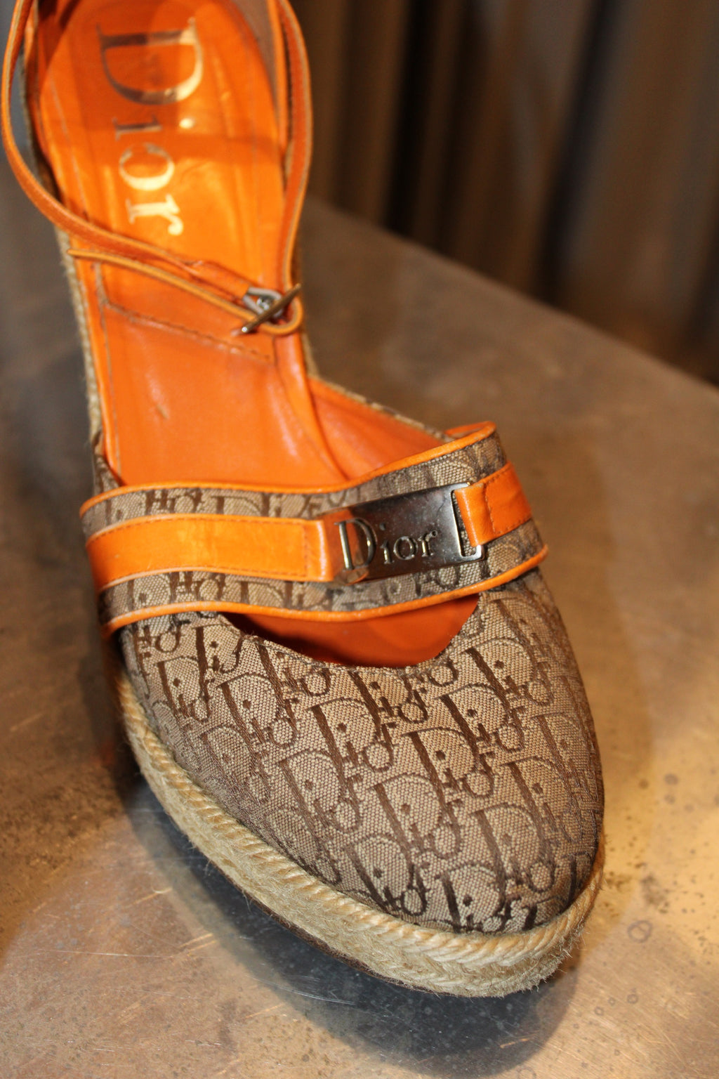 Dior Monogram Orange Heels