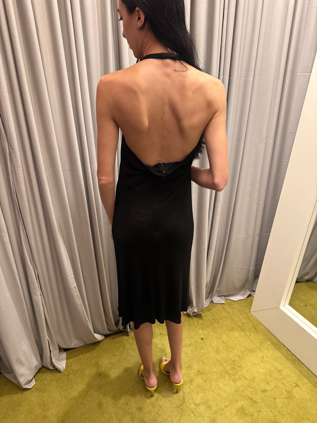 Versace Halterneck Gold Buckle Dress