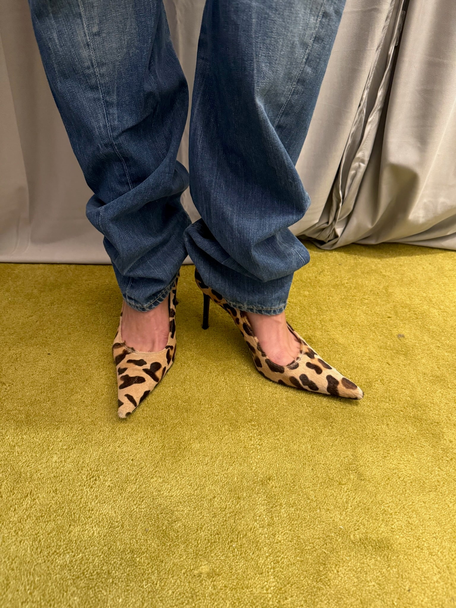 Cesare Paciotti Cowhide Leopard Print Heels