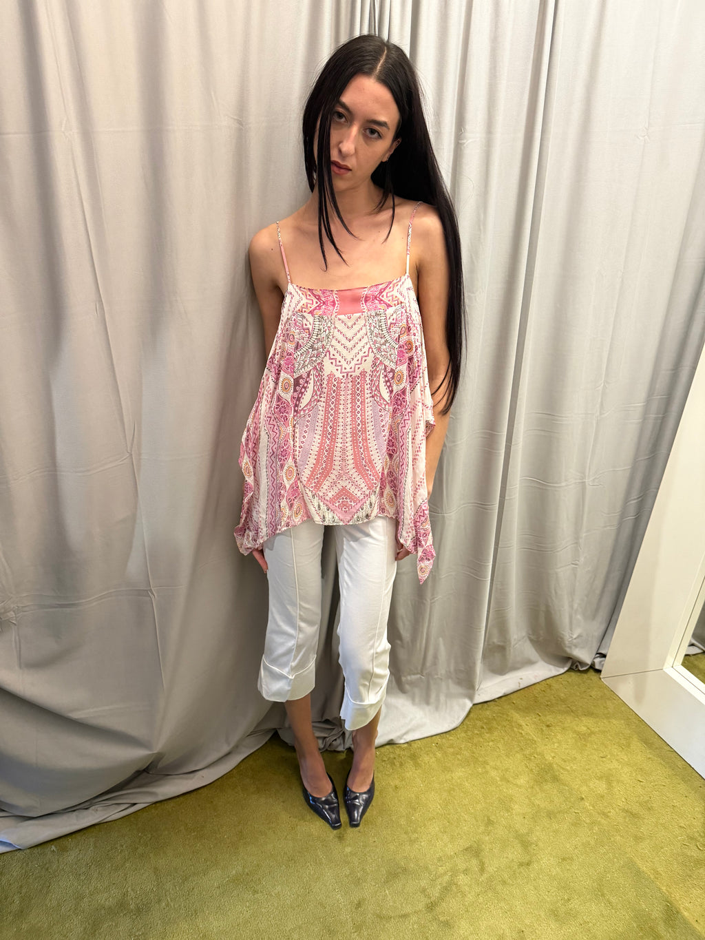 Roberto Cavalli Silk Paisley Print Flowy Top