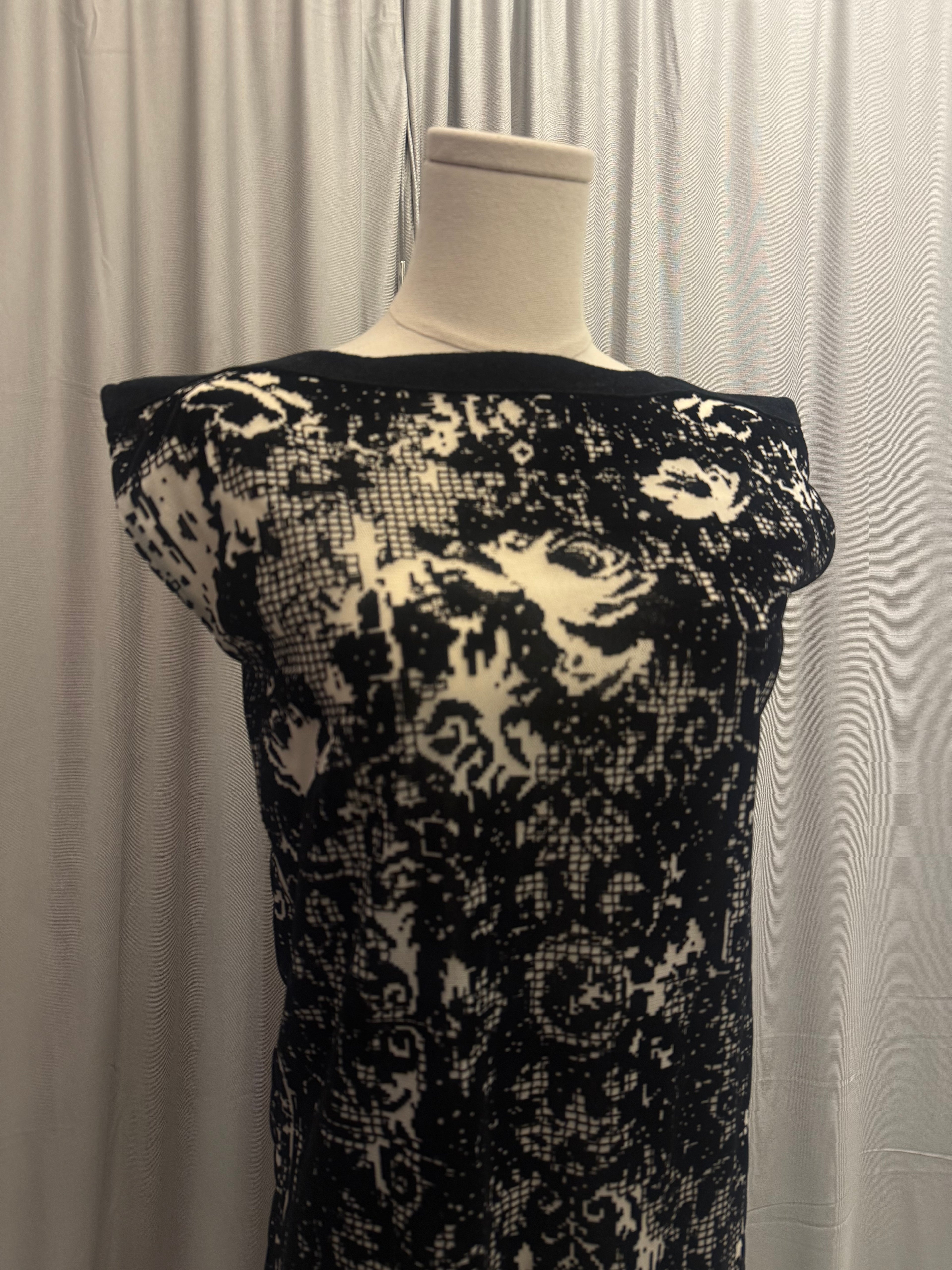 JPG Abstract Print Mesh Dress