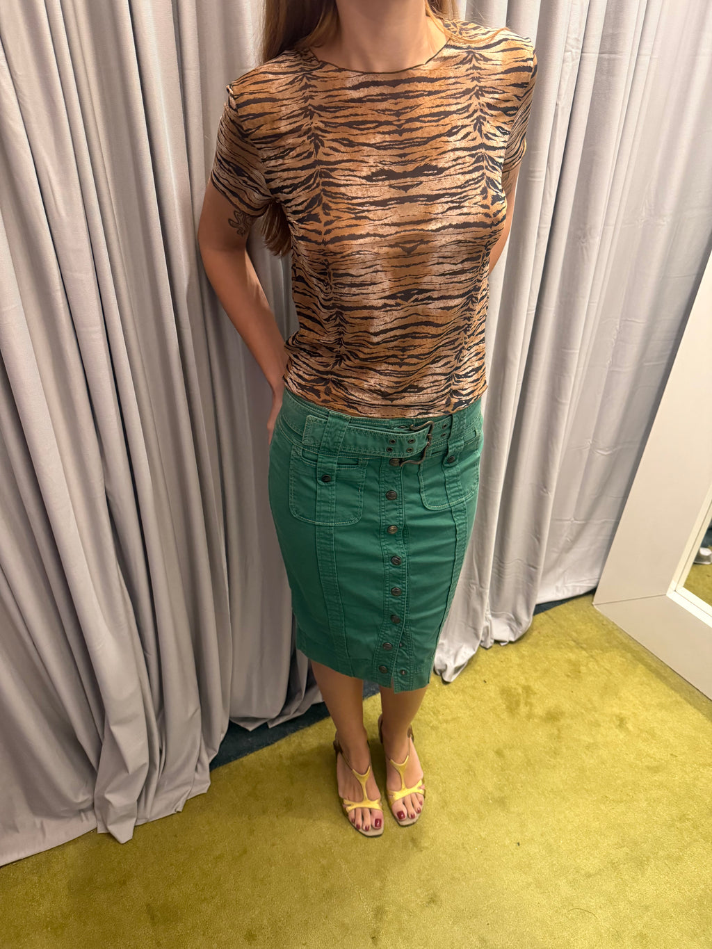 Just Cavalli Green Skirt