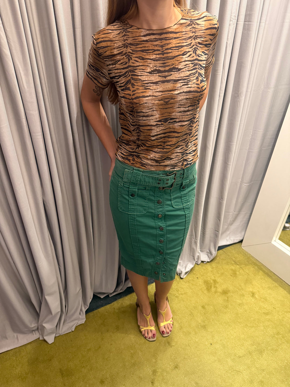 Just Cavalli Green Skirt