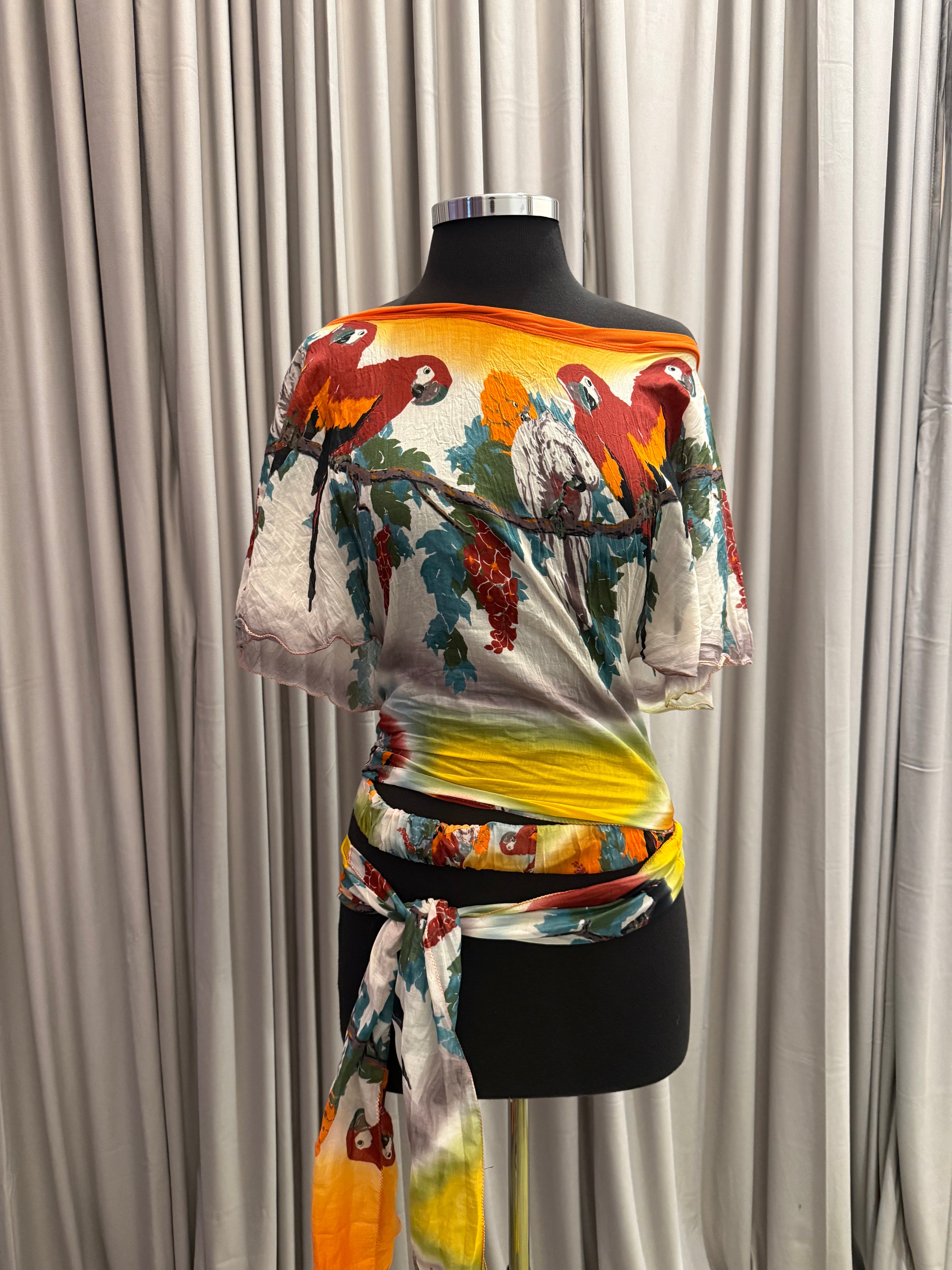 Jean Paul Gaultier Soleil Tropical Print Top