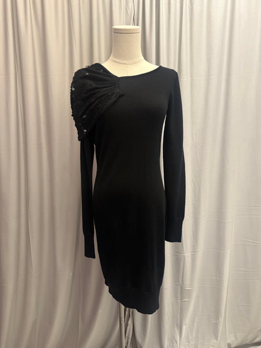 Armani Black Knit Sequin Dress