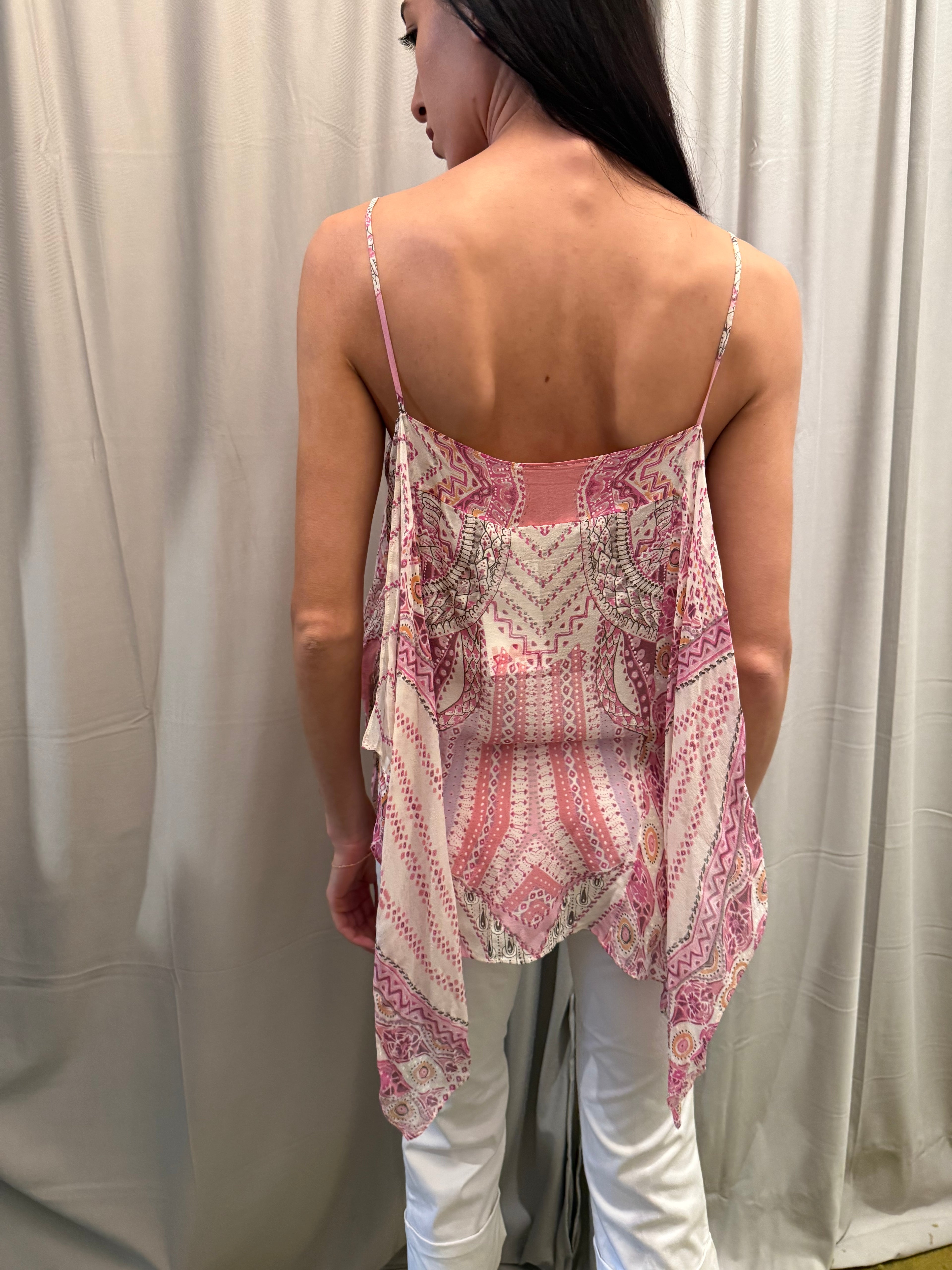 Roberto Cavalli Silk Paisley Print Flowy Top
