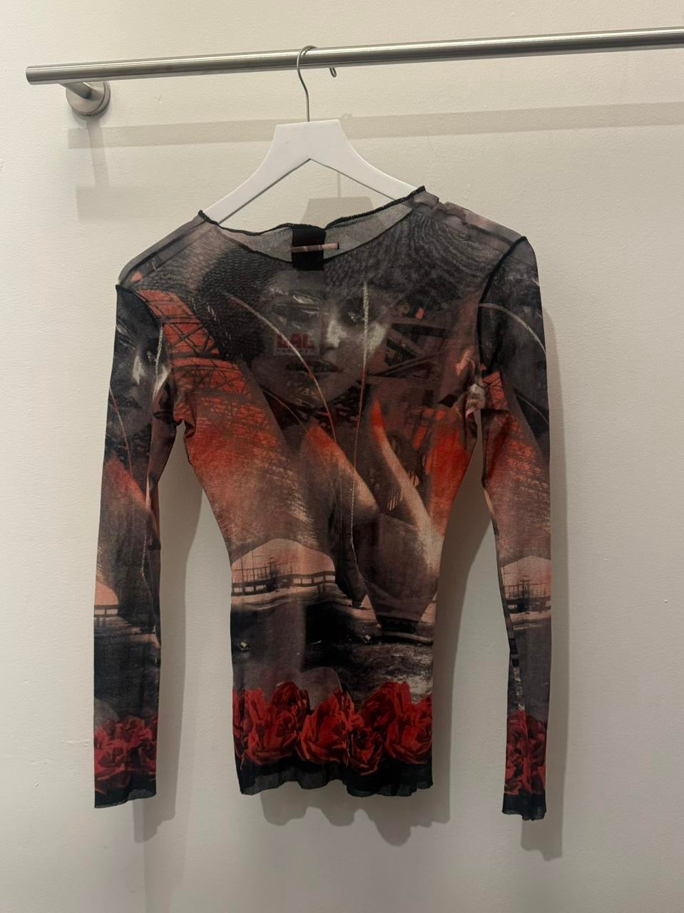 Vintage Jean Paul Gaultier Printed Mesh Top