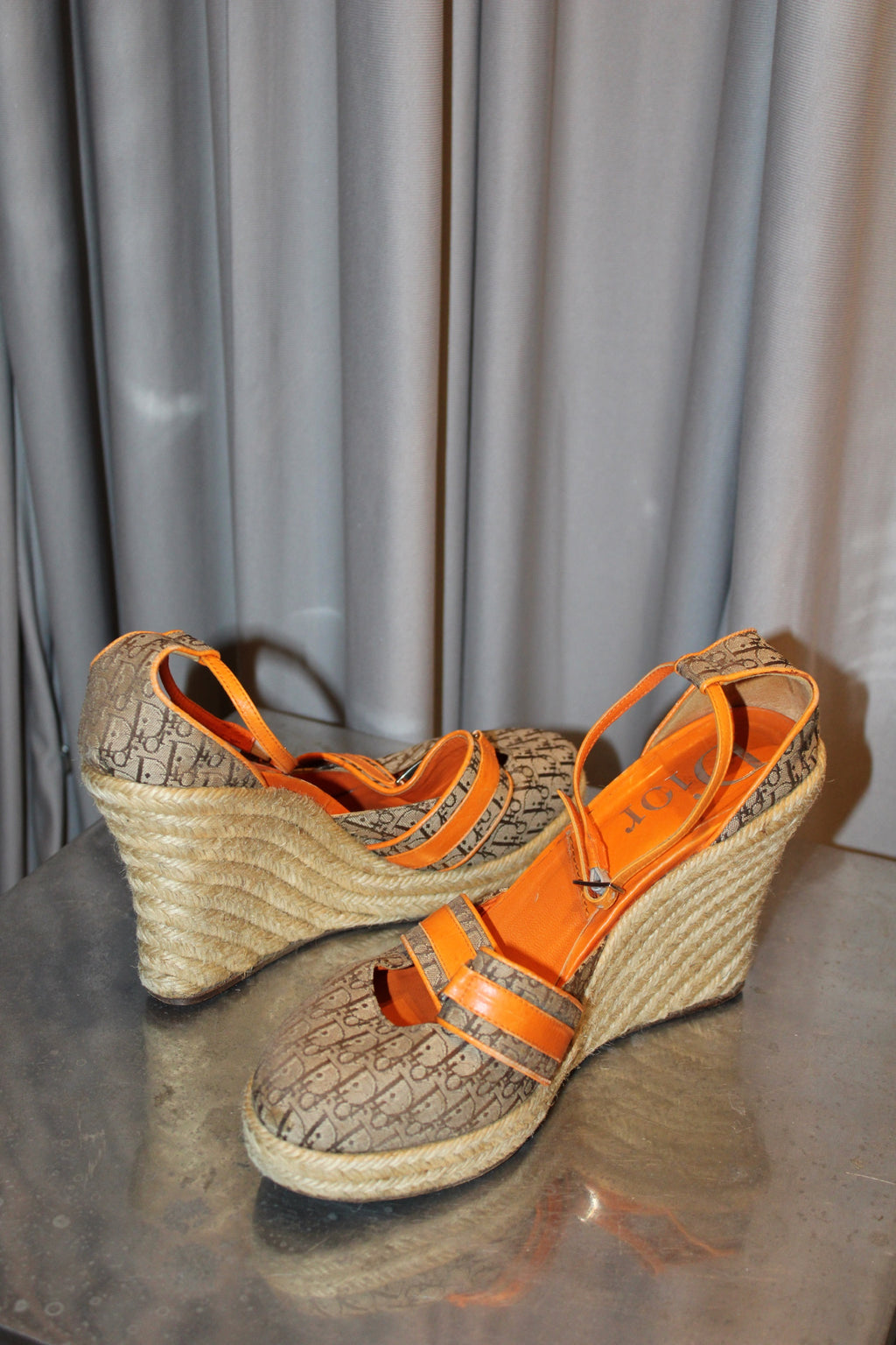 Dior Monogram Orange Heels