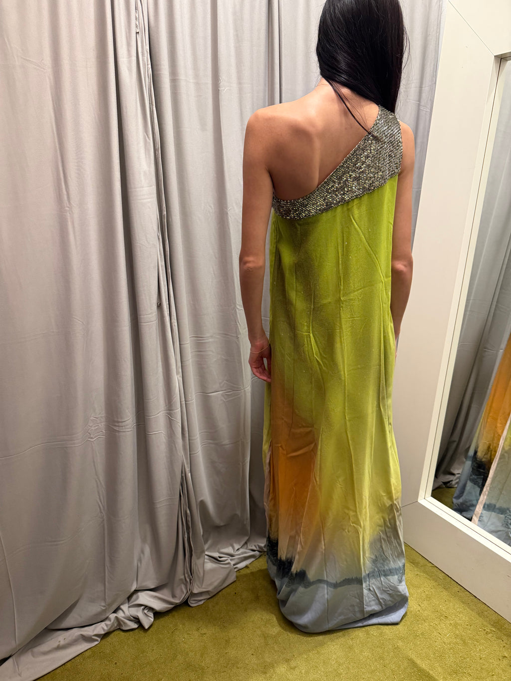 Matthew Williamson Maxi Silk One Shoulder Dress