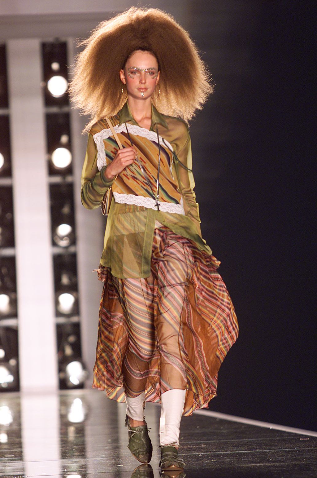 Dior Spring 2002 Runway Print Silk Dress