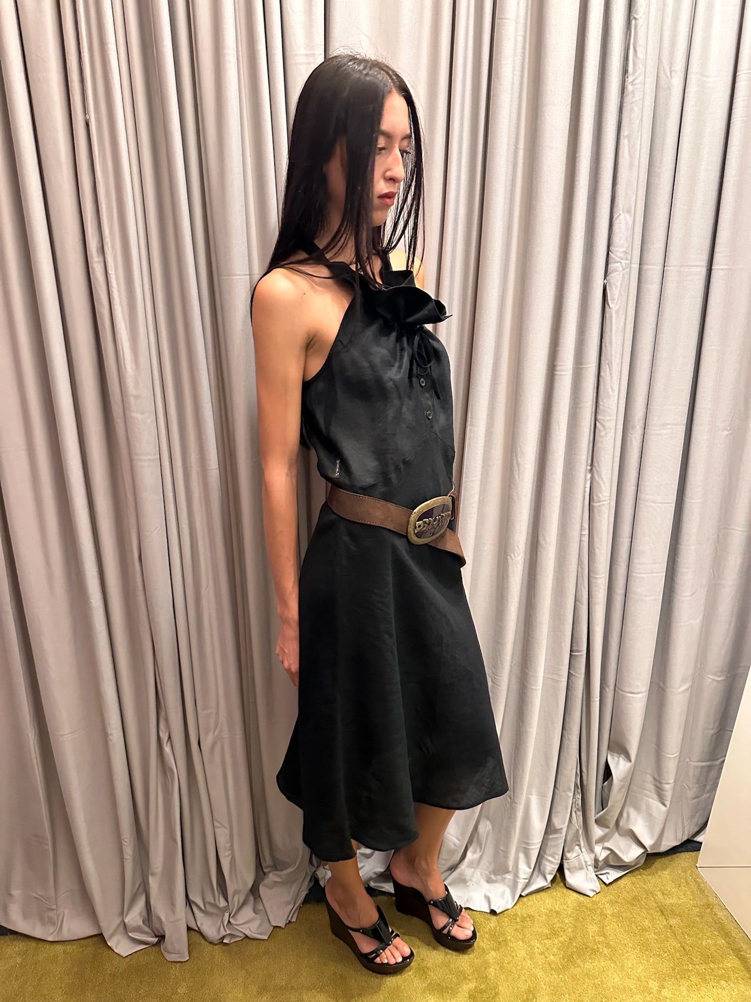 Armani Jeans Linen Black Dress