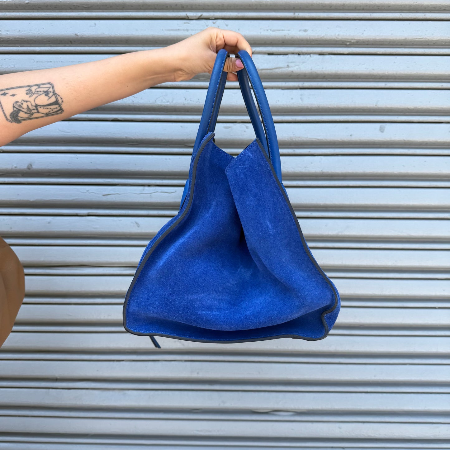 Celine Luggage Phantom Suede Bag