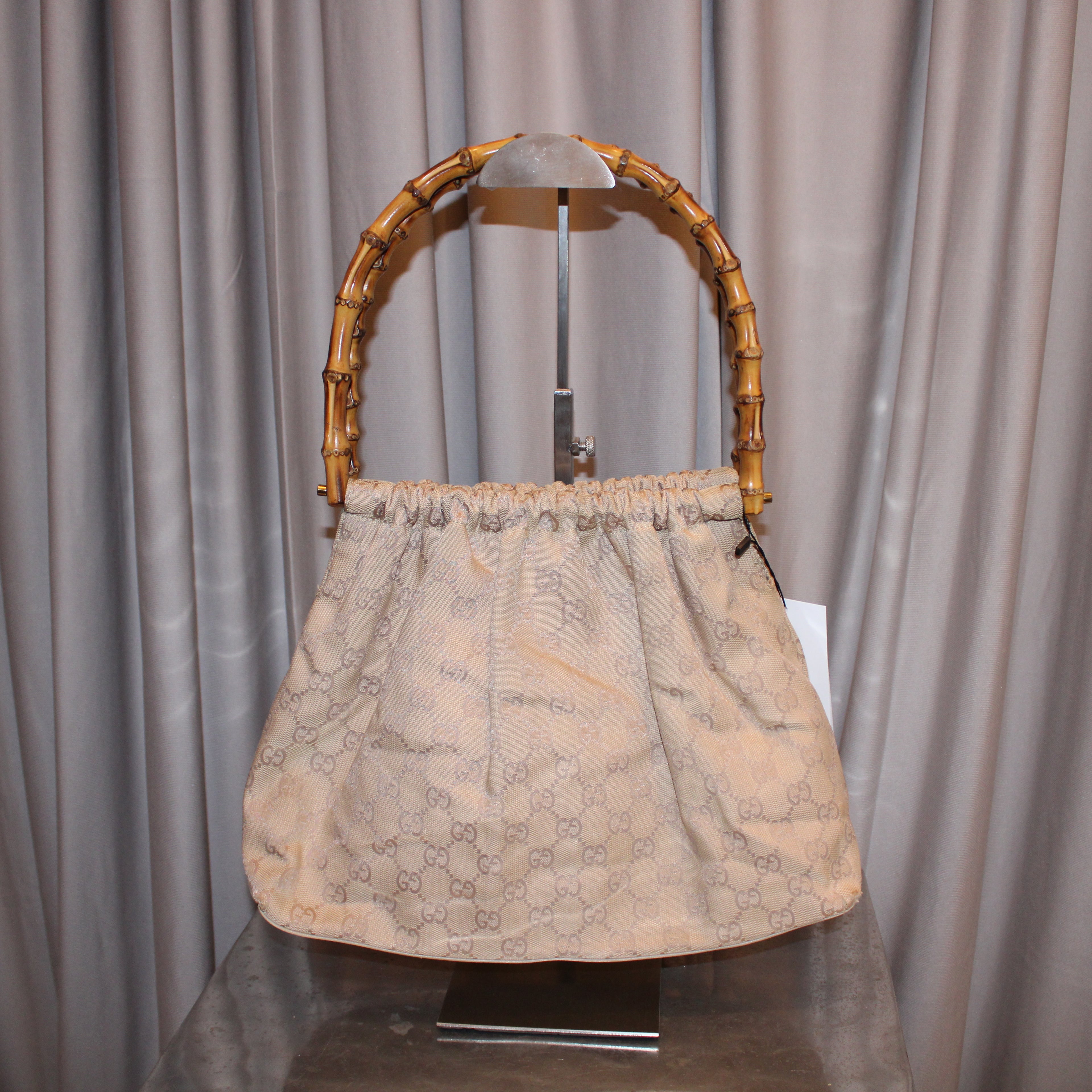 Gucci Monogram Bamboo Handle Bag