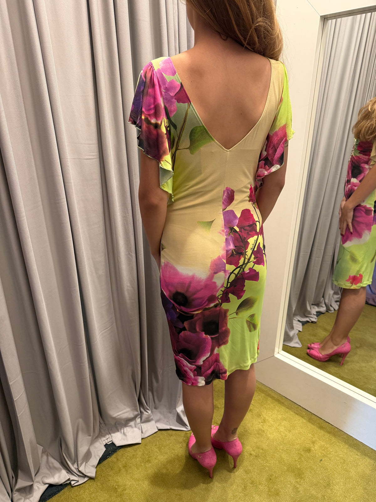 Roberto Cavalli Class Floral Midi Dress