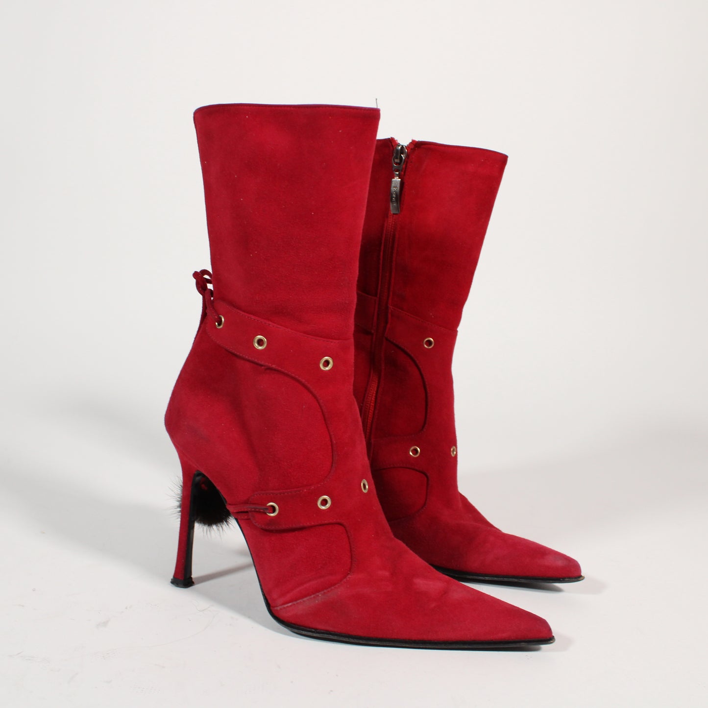 Cesare Paciotti Red Suede Booties