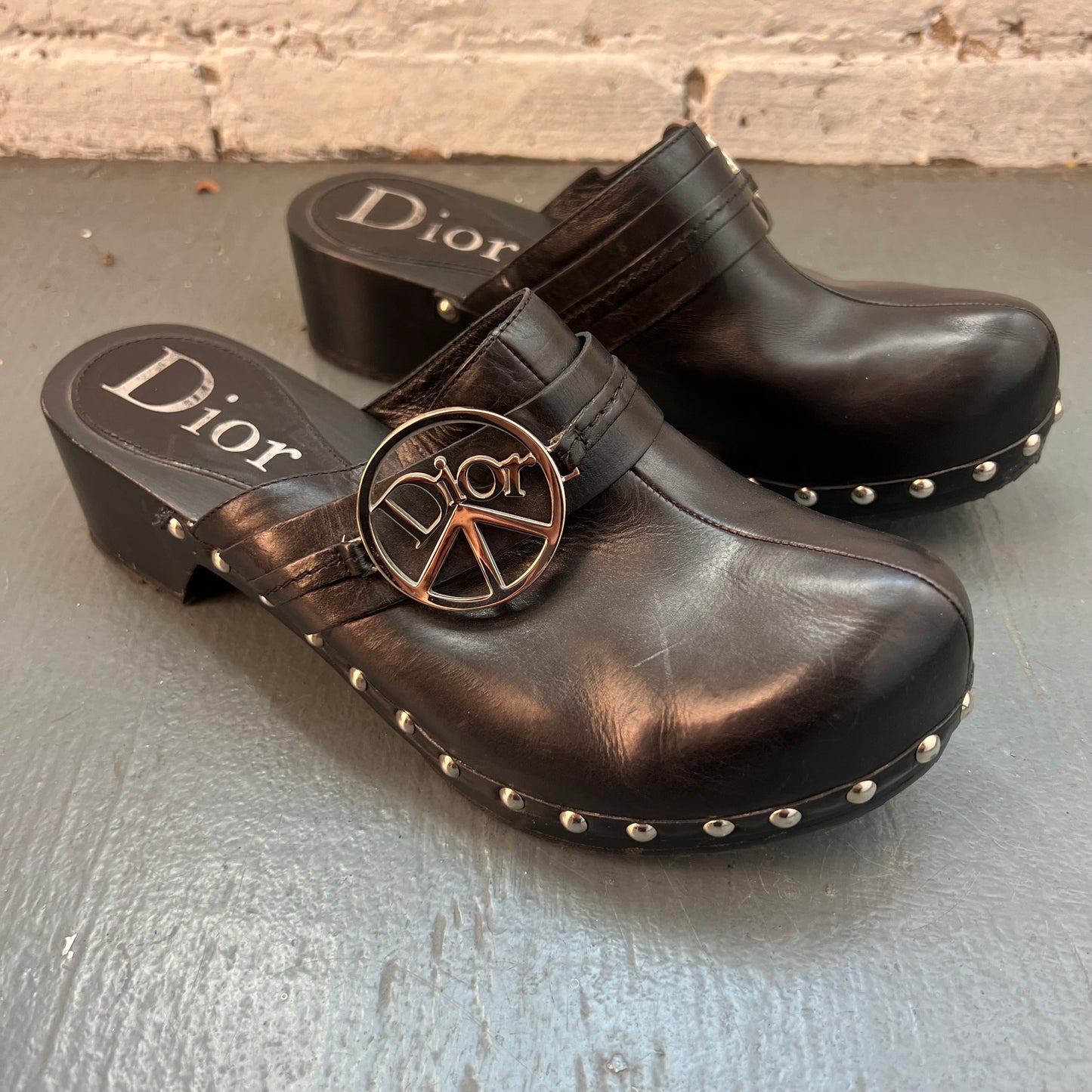 Vintage Dior Leather Clogs