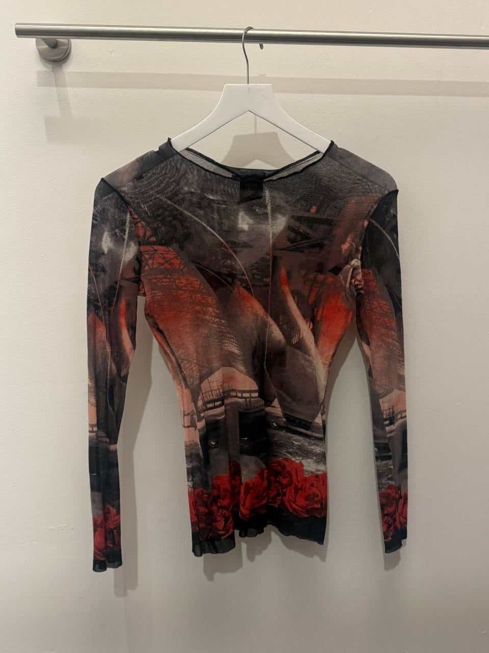 Vintage Jean Paul Gaultier Printed Mesh Top