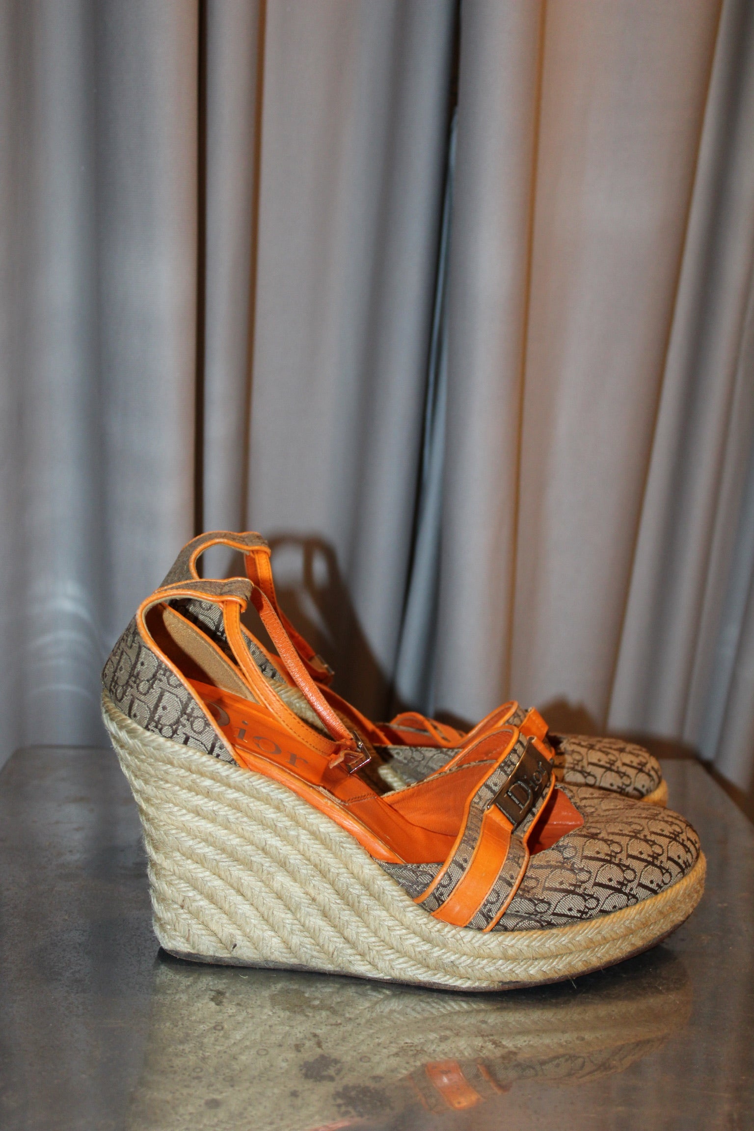 Dior Monogram Orange Heels