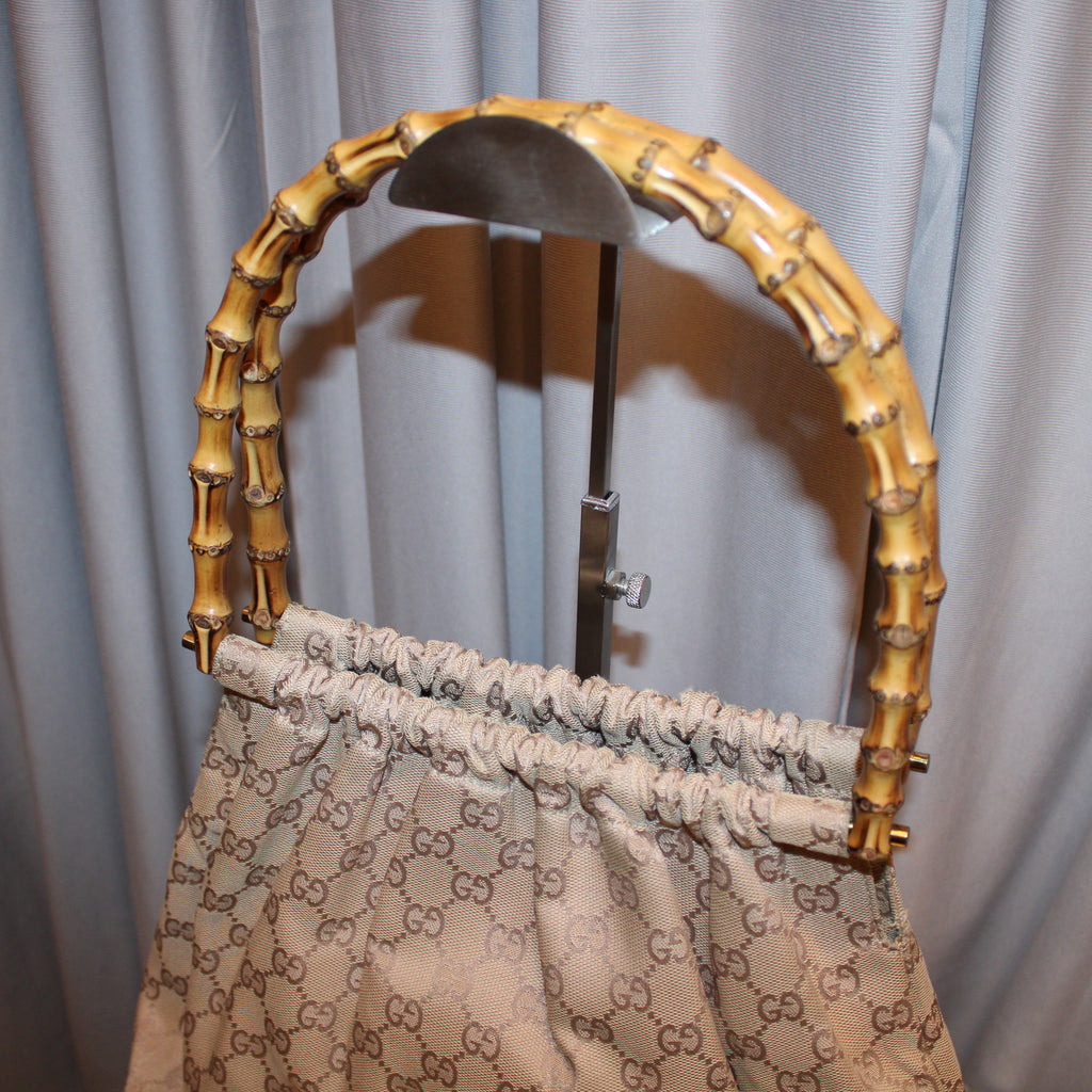 Gucci Monogram Bamboo Handle Bag