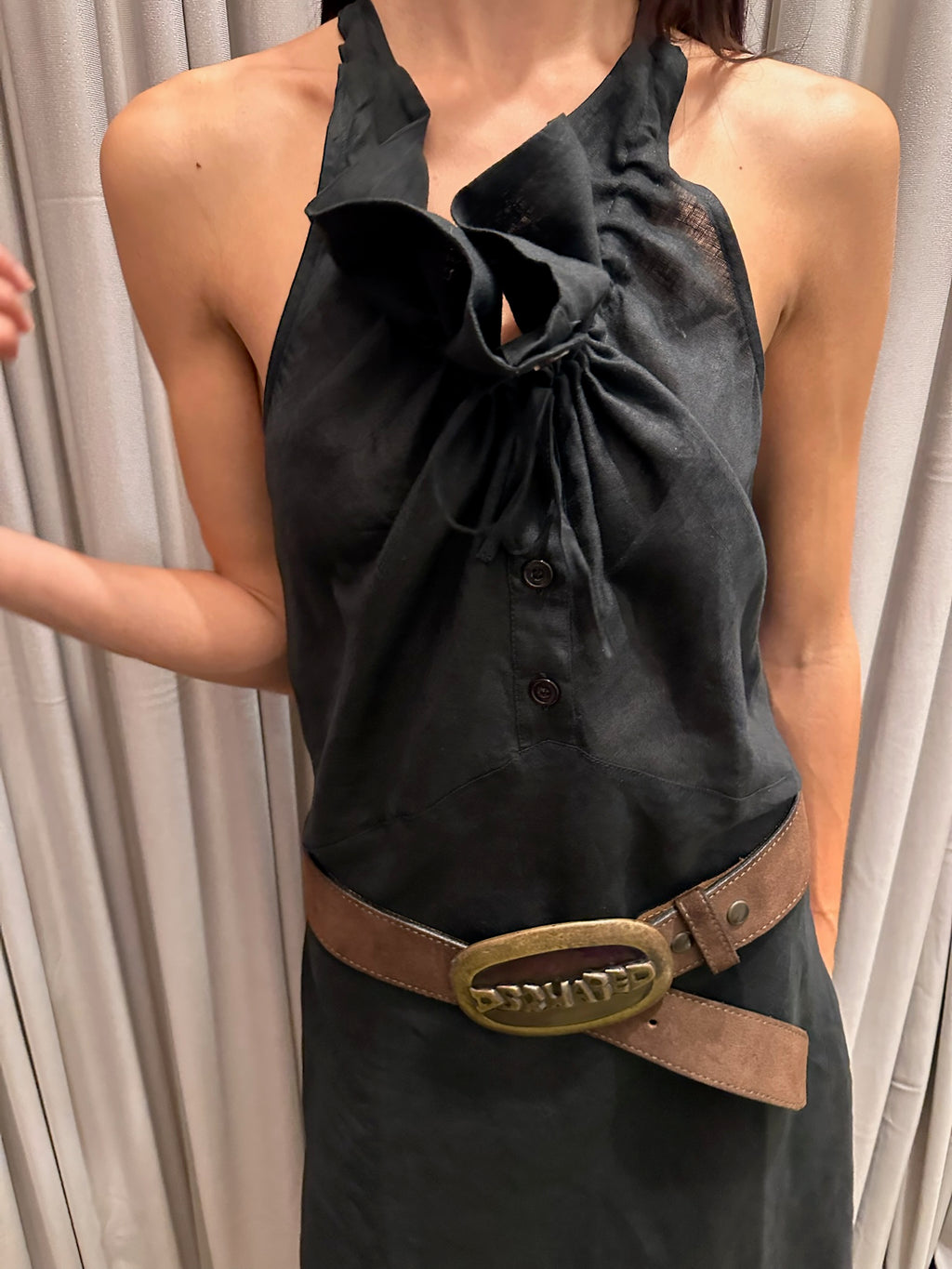 Armani Jeans Linen Black Dress