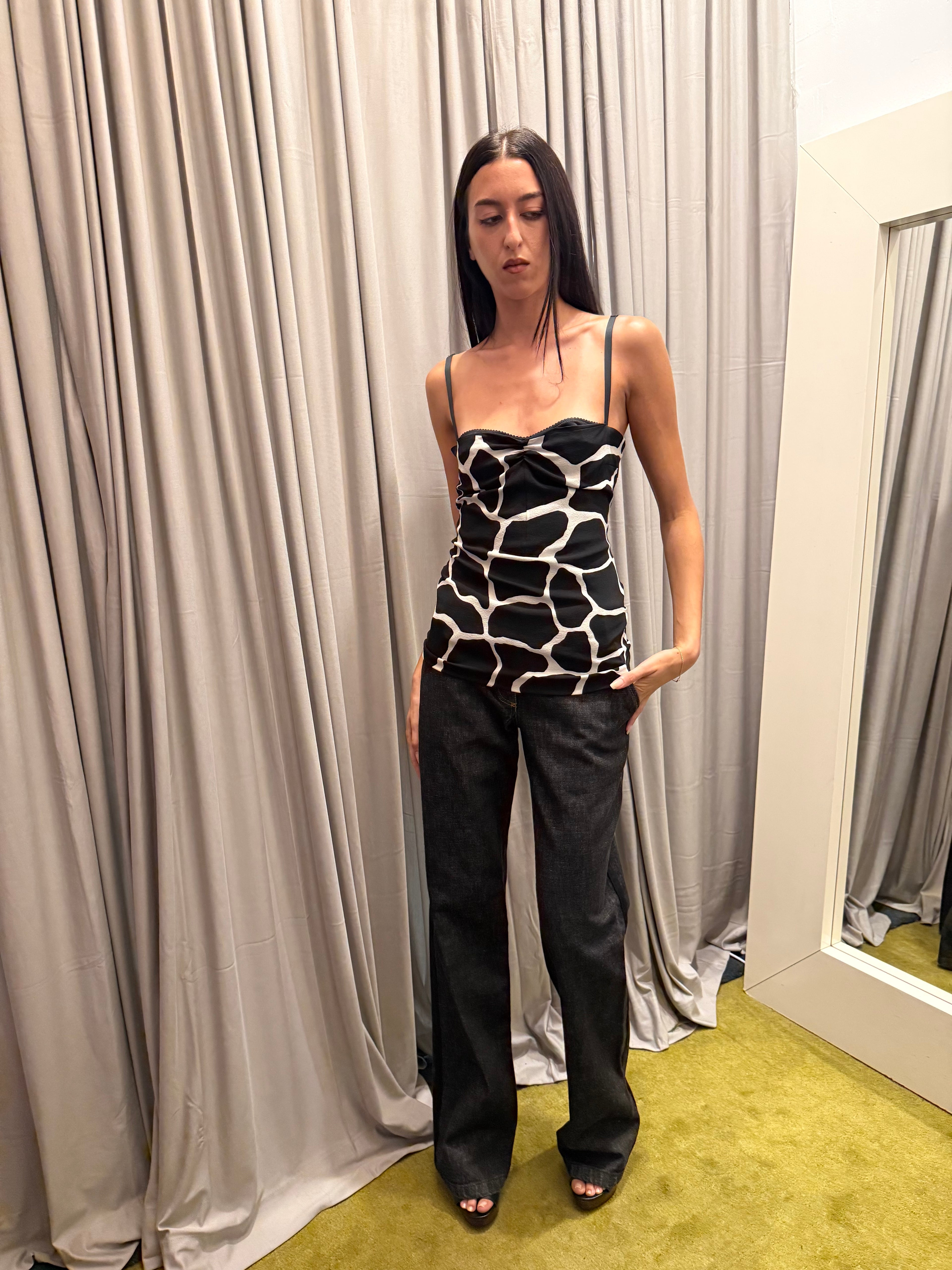 Vintage Dolce & Gabbana Silk Built In Bra Corset Top