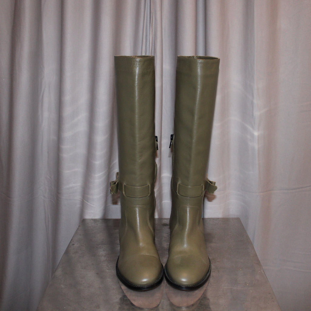 Red Valentino Leather Bow Boots