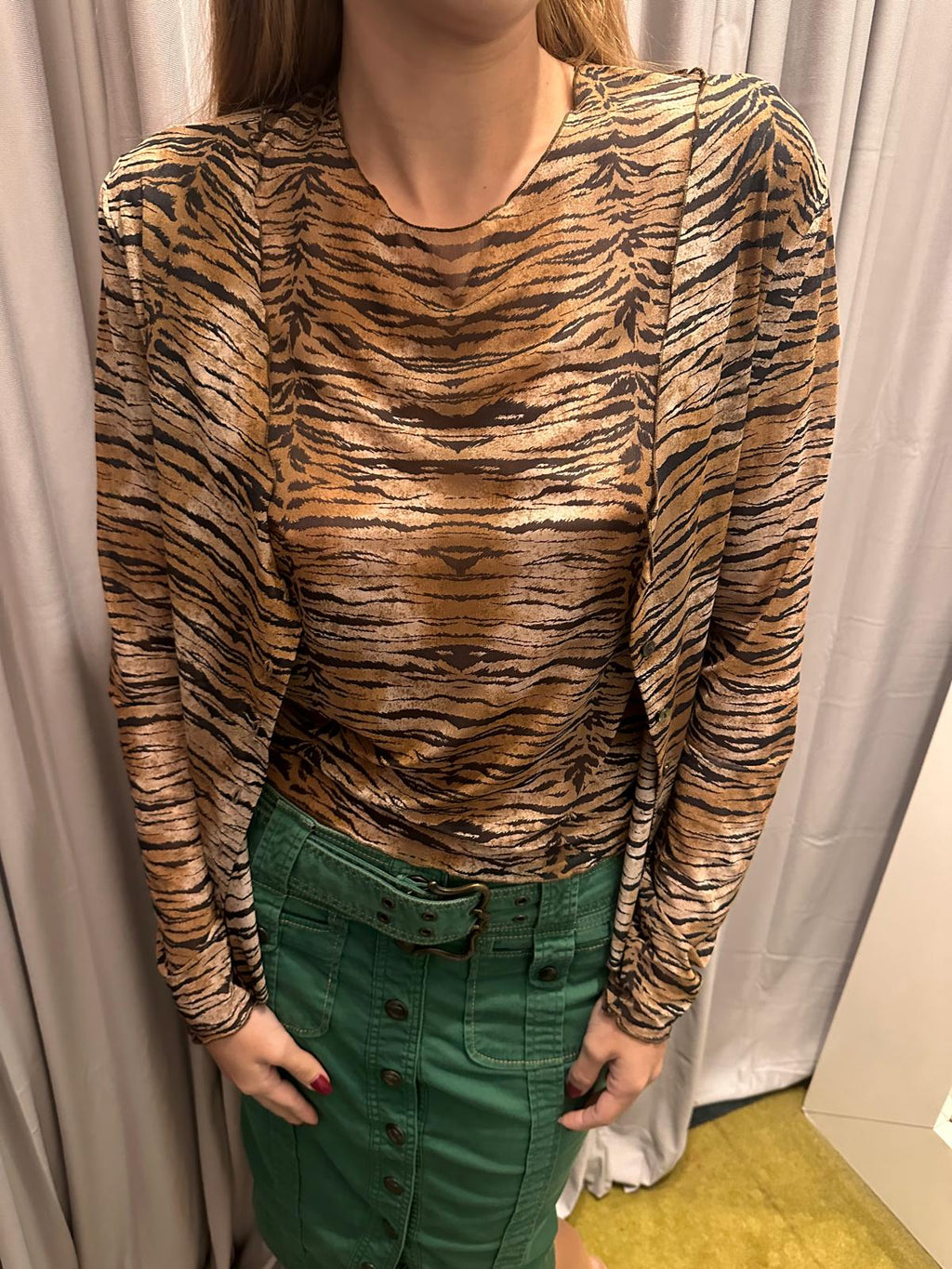 Blumarine Leopard Print Mesh Twin Set