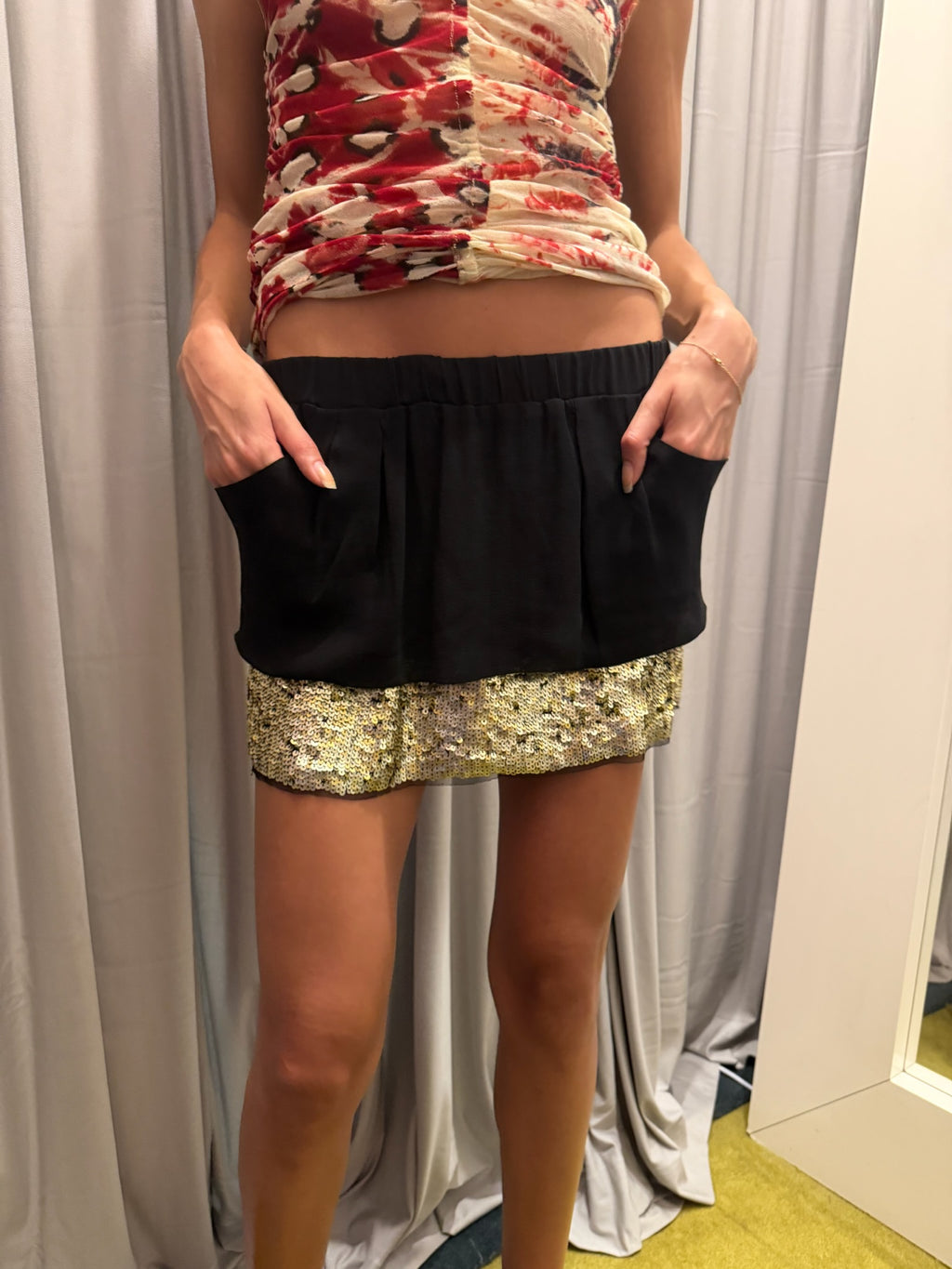 Patrizia Pepe Silk Sequin Skirt