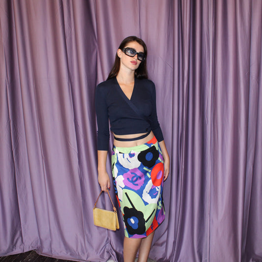 Chanel Silk Printed Skirt