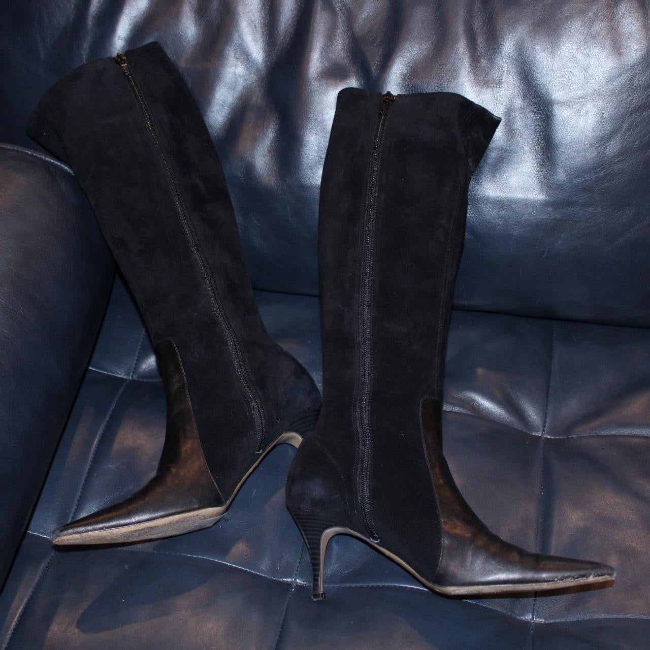 Vintage French Suede Knee High Boots