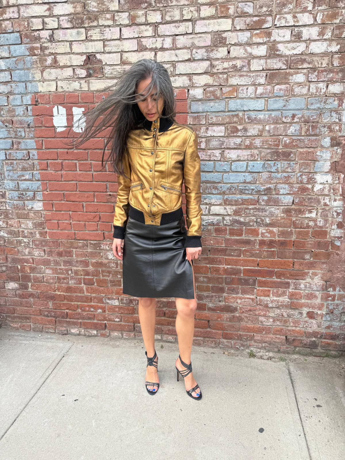 D&G Bronze Leather Jacket