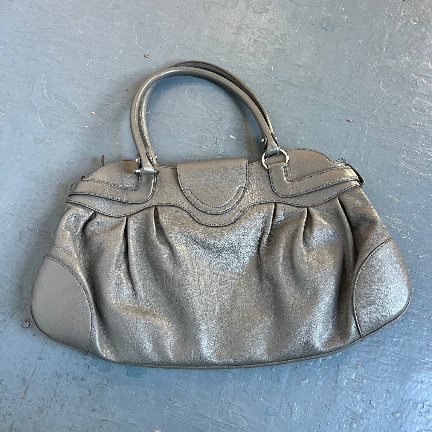 Ferragamo Gray Leather Bag