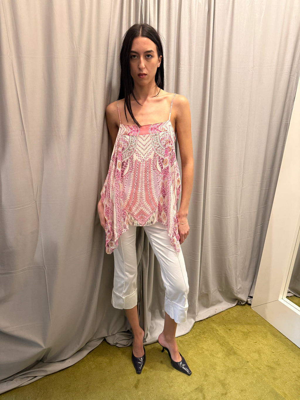 Roberto Cavalli Silk Paisley Print Flowy Top