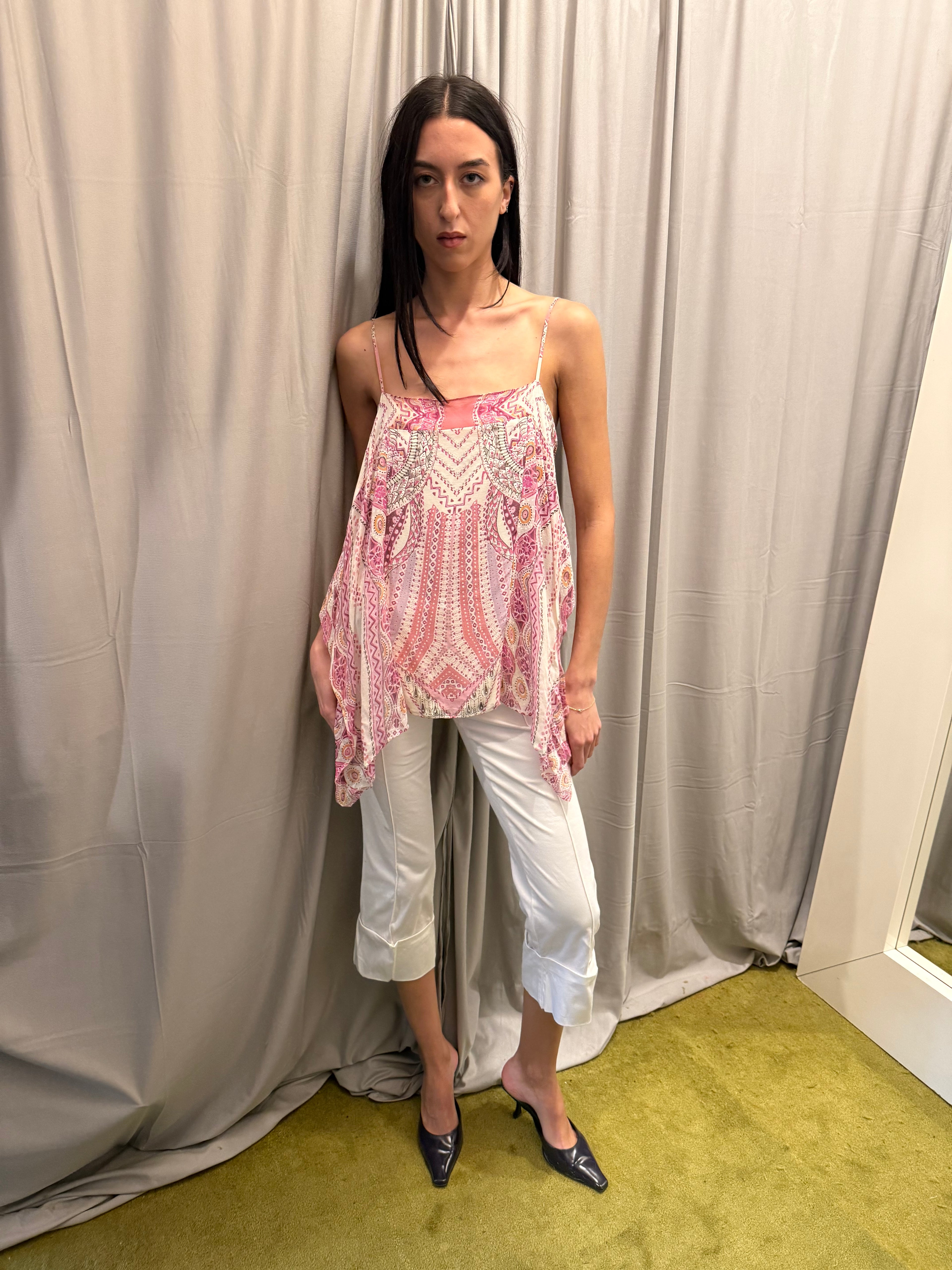 Roberto Cavalli Silk Paisley Print Flowy Top