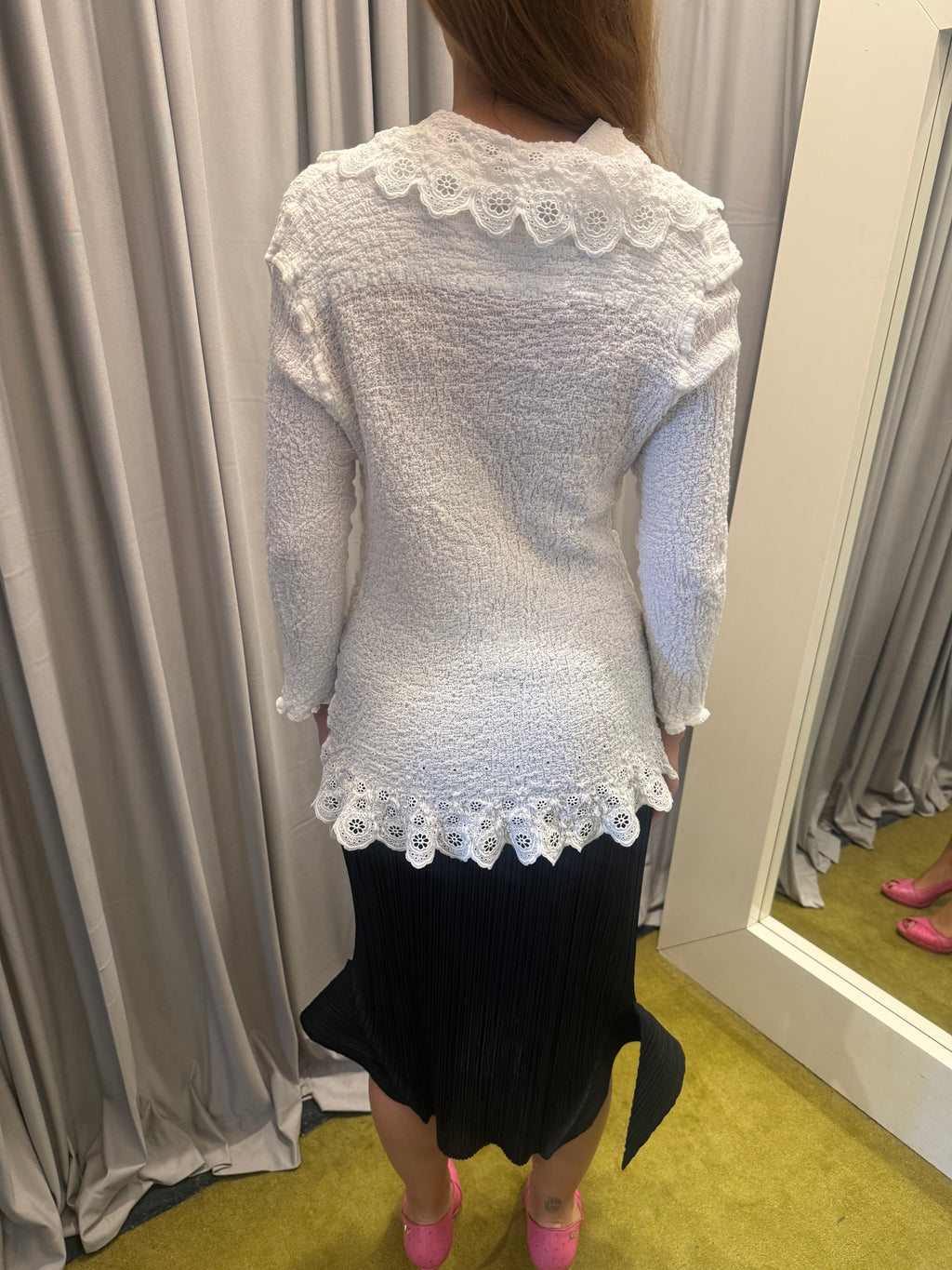 Issey Miyake White Lace Blouse
