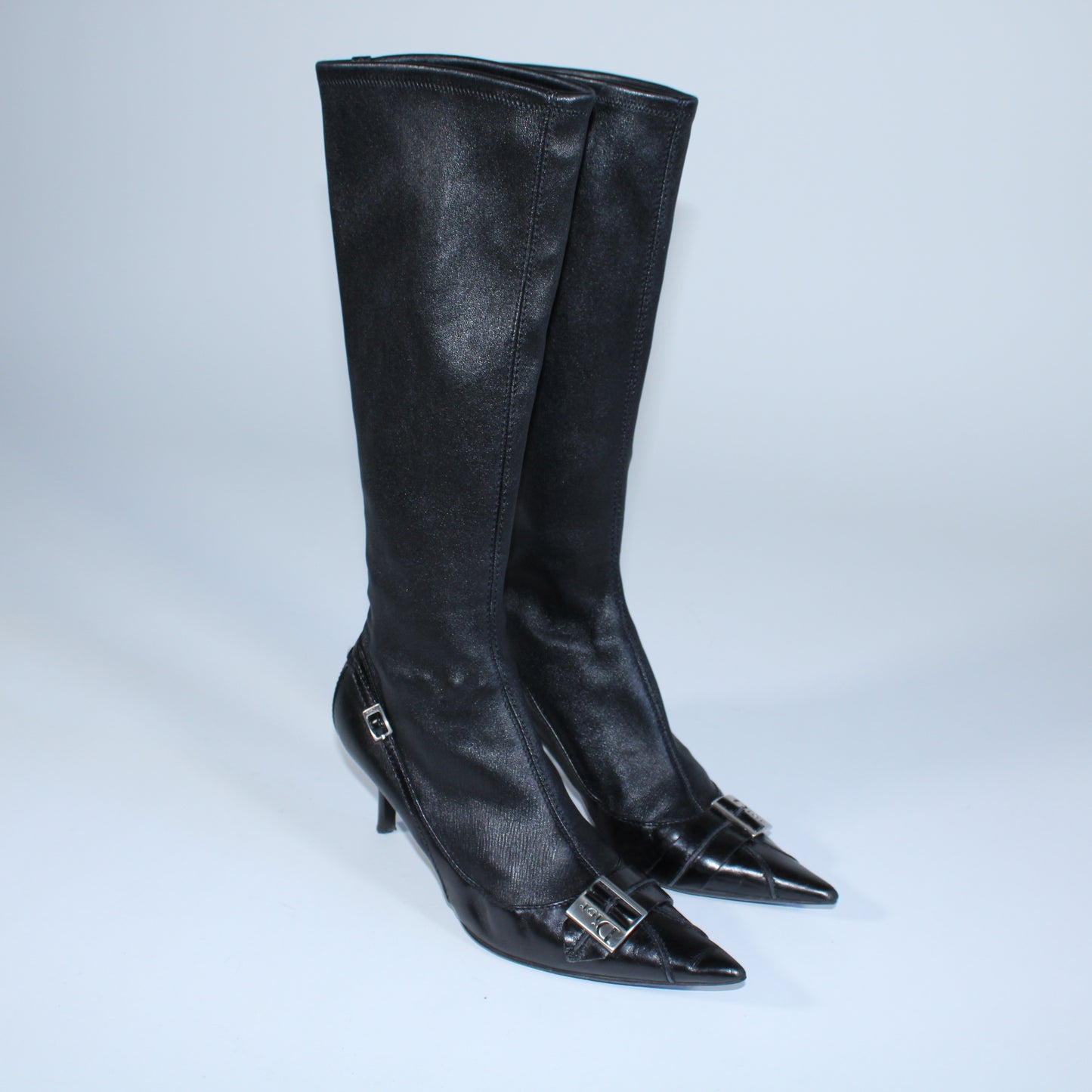 Vintage Galliano Era Dior Logo Leather Sock Boots