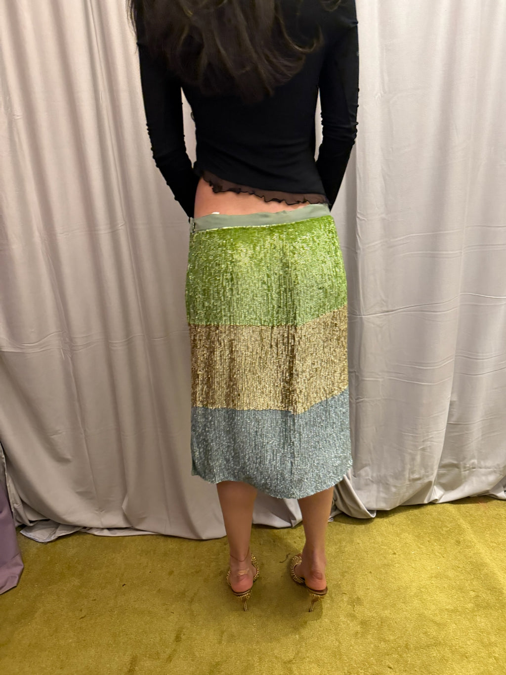 Gianfranco Ferre Studio Silk Sequin Skirt